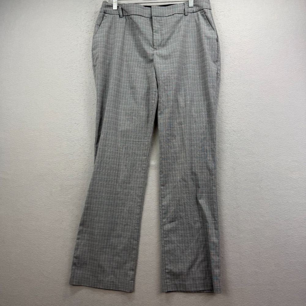 Nine West Barely Bootcut Pants Womens Size 14 Gray Plaid‎ Stretch Dress Trousers